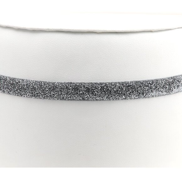 Silver Sparkle Choker adjustable Silver tone color Chokers (#42) - Picture 5 of 11